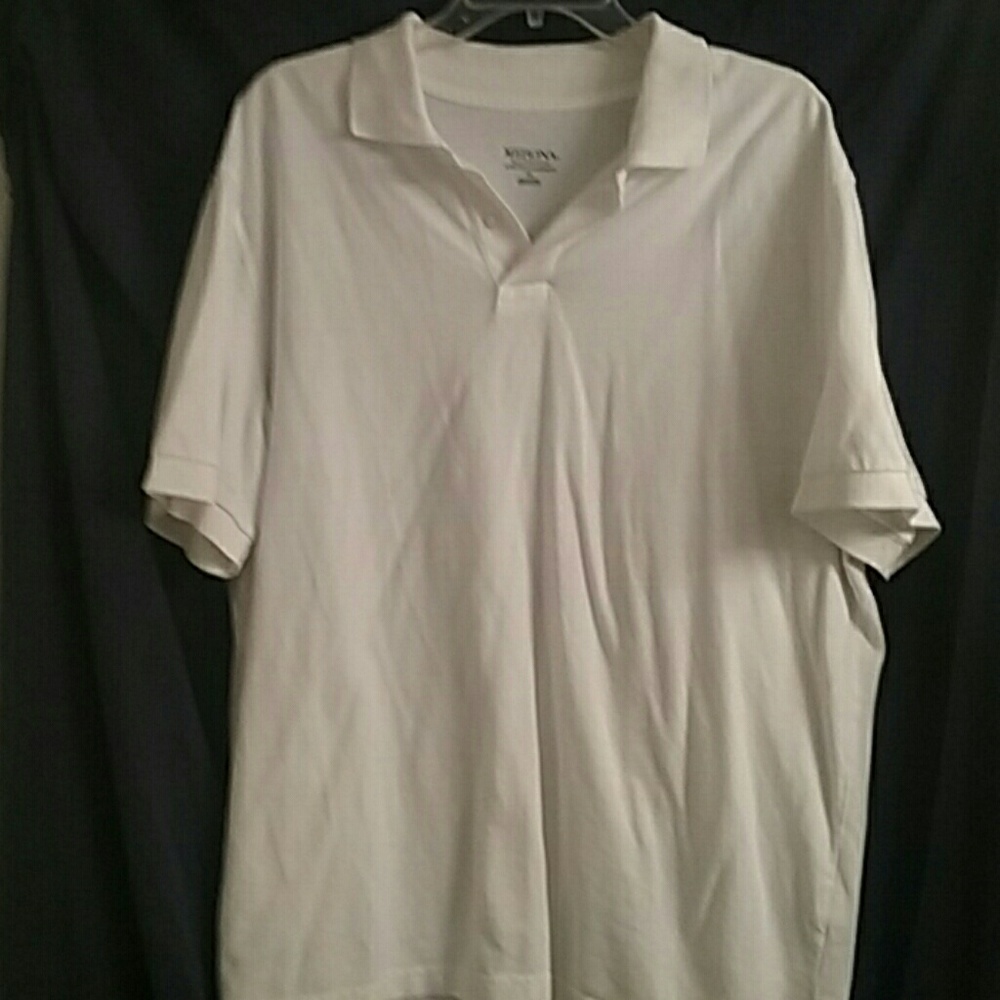 White Merona polo shirt.